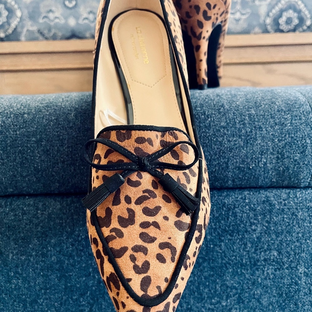 Liz Claiborne Leopard Faux Suede Pumps